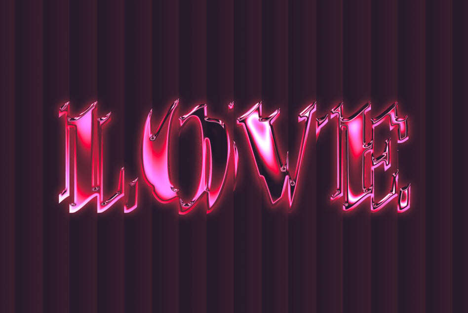 Hot pink neon glowing letters spelling UNCOVER with liquid glass drip effects