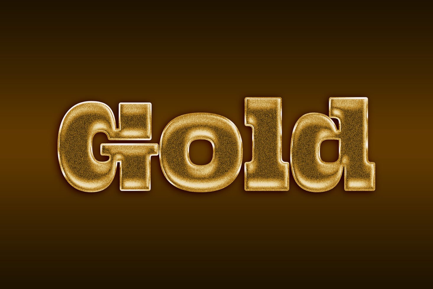Bold gold text effect on brown background ideal for graphic designers and template creators seeking a luxurious metallic style for branding or artwork.