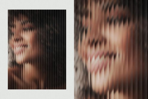 Abstract blurred portrait design with vertical lines effect perfect for digital assets templates mockups and creative backgrounds for designers.