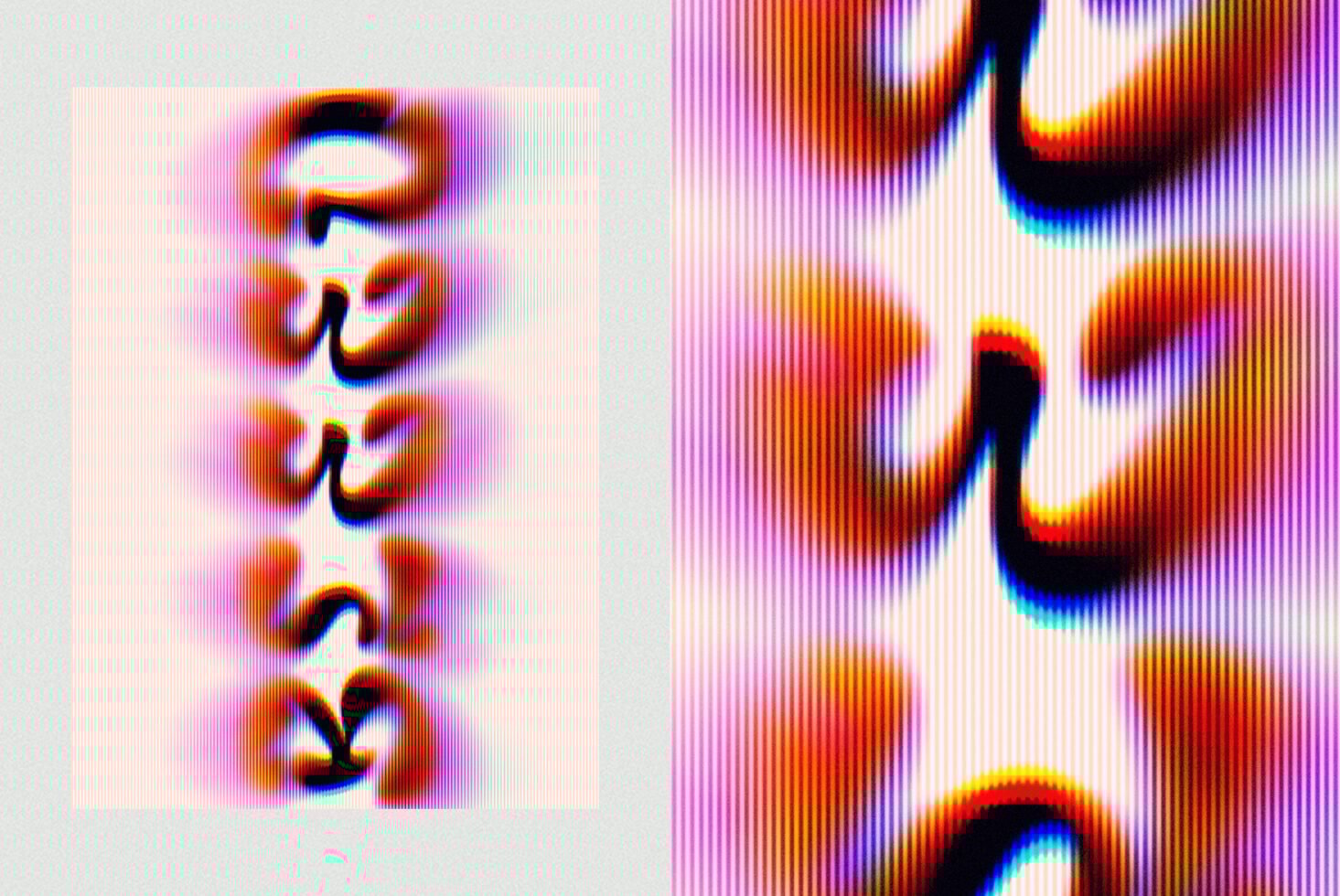 Vibrant distorted wavy design with colorful gradient stripes ideal for graphic templates digital assets background textures for designers.