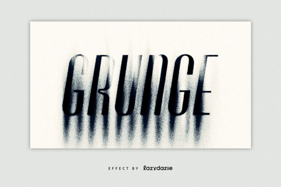 Graude text with grainy spray paint texture effect on cream background