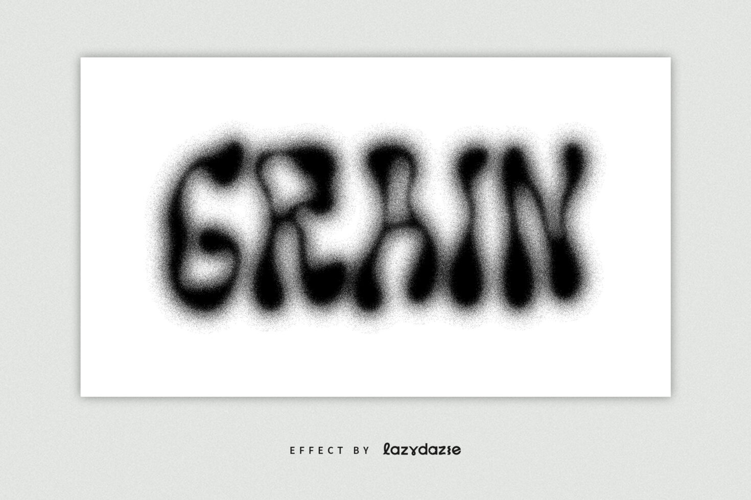 Grain effect typography image for graphic designers featuring bold blurred stencil-style text. Ideal for creative graphics and typography projects.