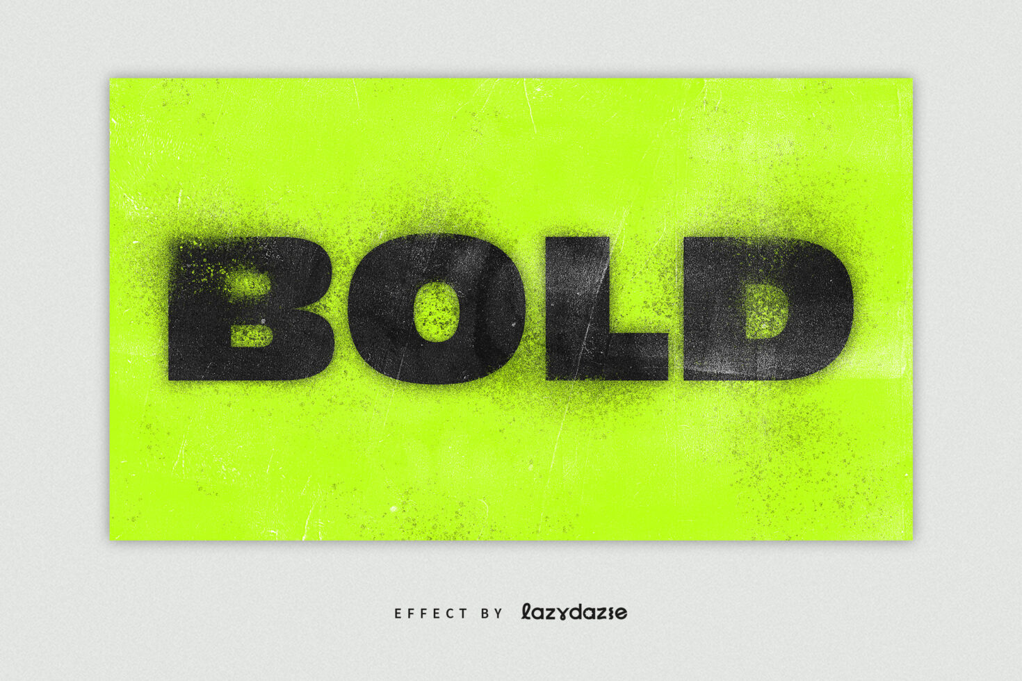 Neon green background with bold black textured font design overlay. Perfect for designers seeking unique graphics and typography templates.
