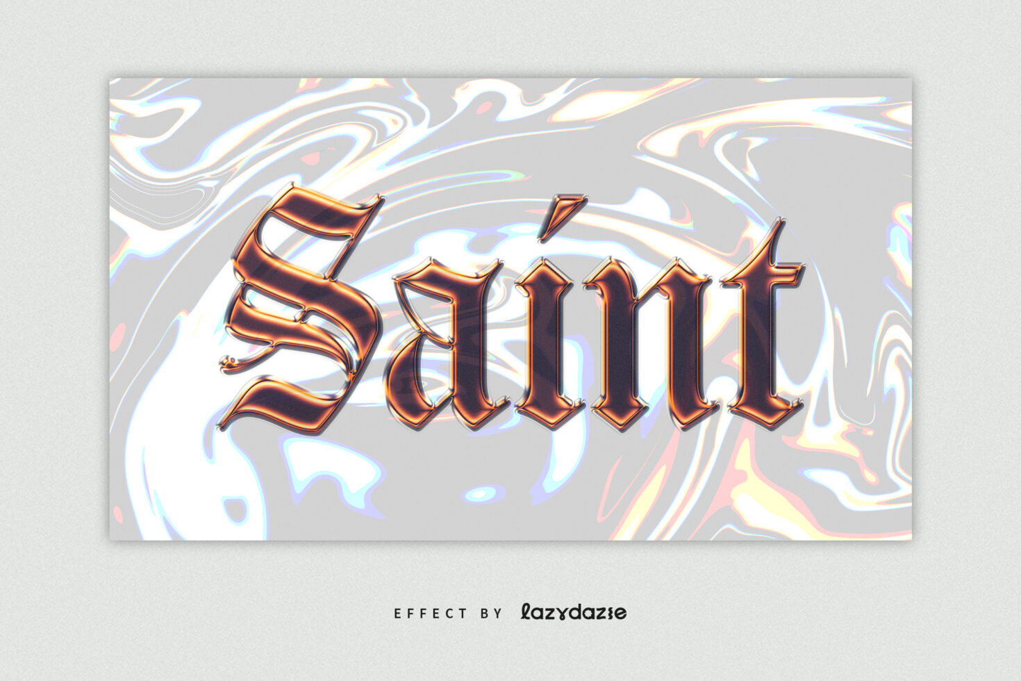 3D metallic text design overlay on a colorful abstract background. Digital asset for designers, perfect for fonts and graphic design projects.