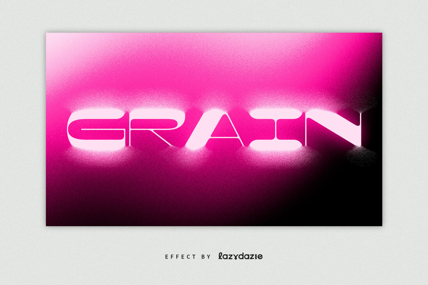 Pink neon grain text effect with gradient lighting design ideal for digital mockups and graphic templates in a modern, vibrant aesthetic.