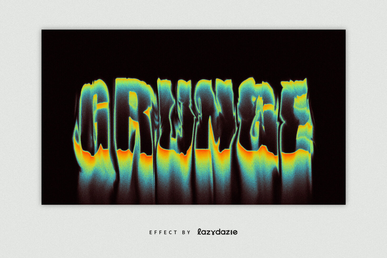 Grunge text effect with vibrant colors on dark background digital asset for designers typography graphic template creative design resource.