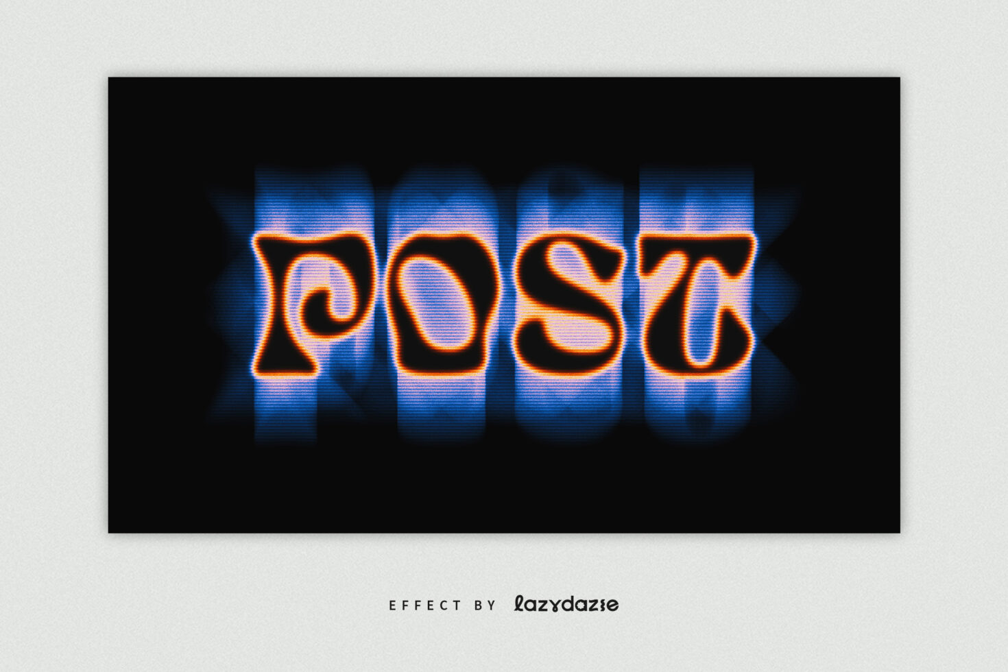 Retro text effect displaying the word "POST" in vibrant colors with a digital glitch style. Ideal for graphic design projects, templates, and typography.