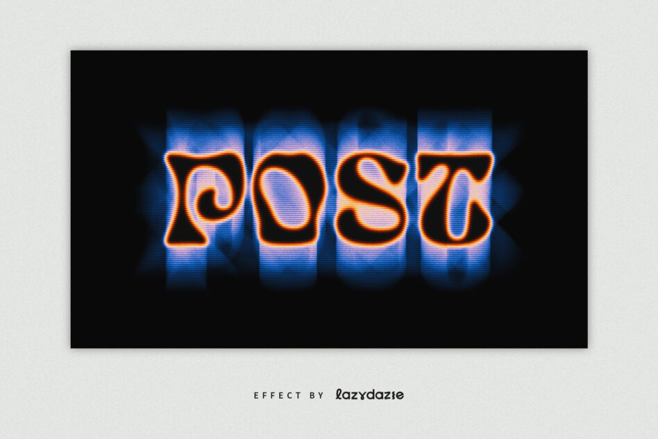 Orange neon glowing text NOST with scanline effect on dark background