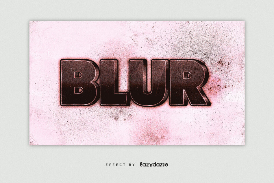 BLUR text with bronze outline on dusty pink concrete texture background