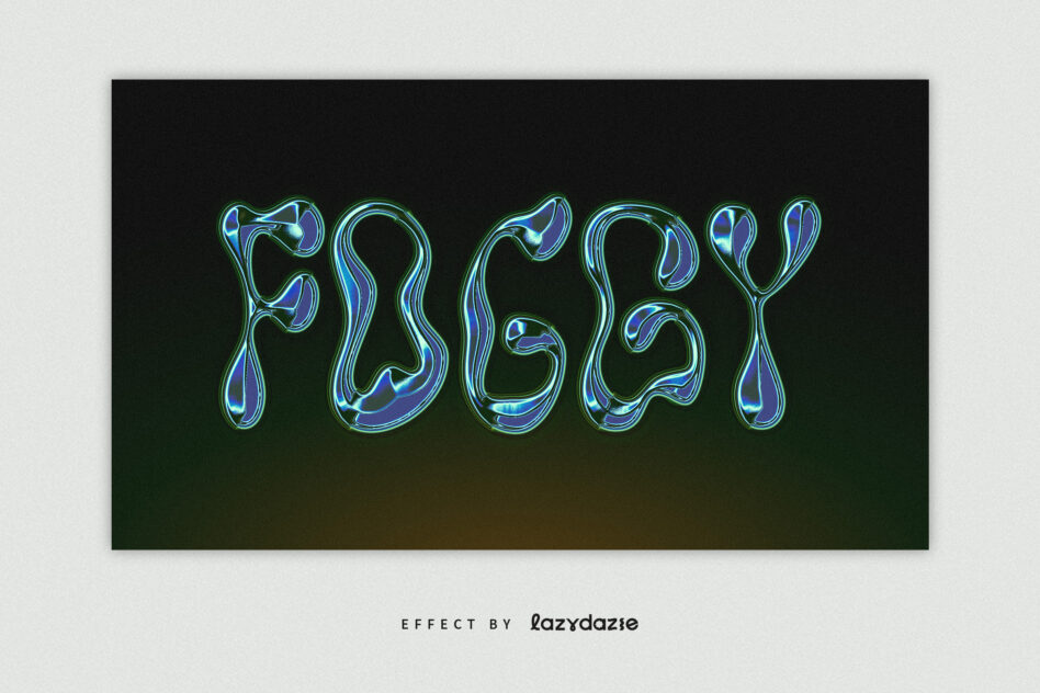 PSYCH text with liquid chrome metallic neon tube styling