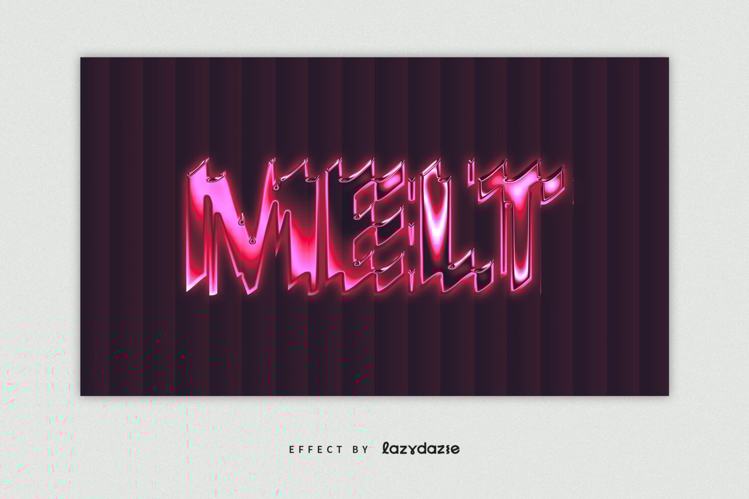 Glowing melt text effect in vibrant pink on dark background suitable for designers. Ideal for creating standout graphics or text overlays in projects.