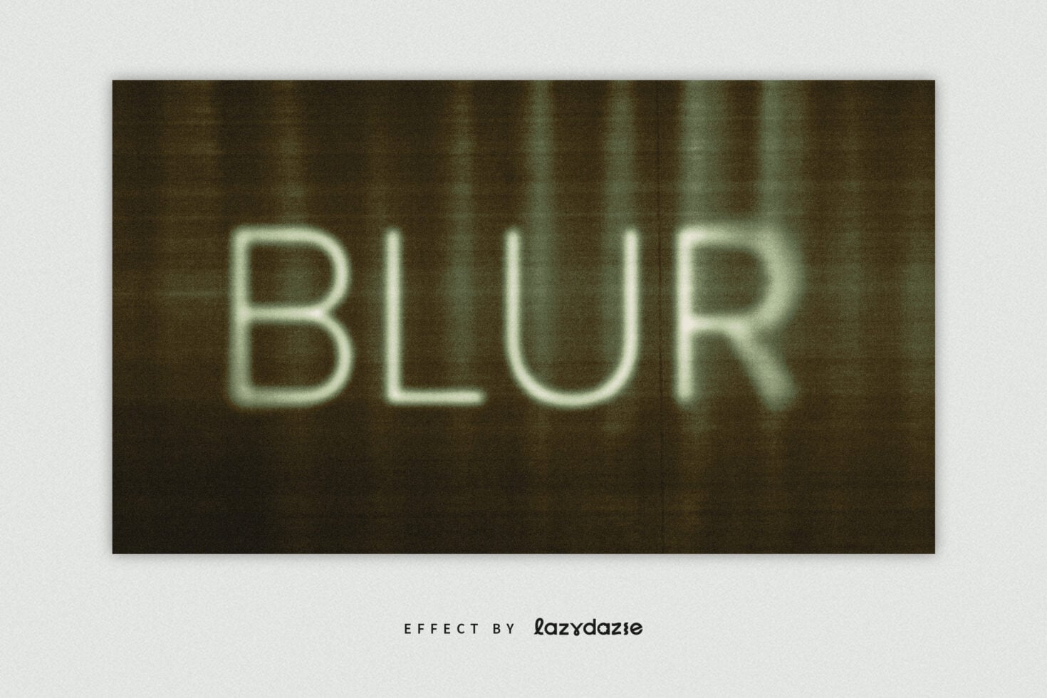 Softly glowing BLUR text in pale green neon on dark textured background