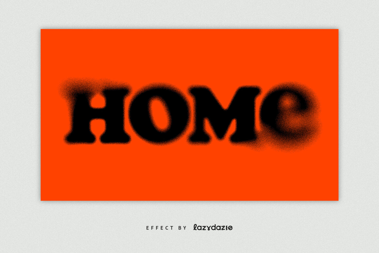 Vibrant digital typography design featuring bold black HOME text with blur effect on orange background. Perfect for graphic design templates and assets.