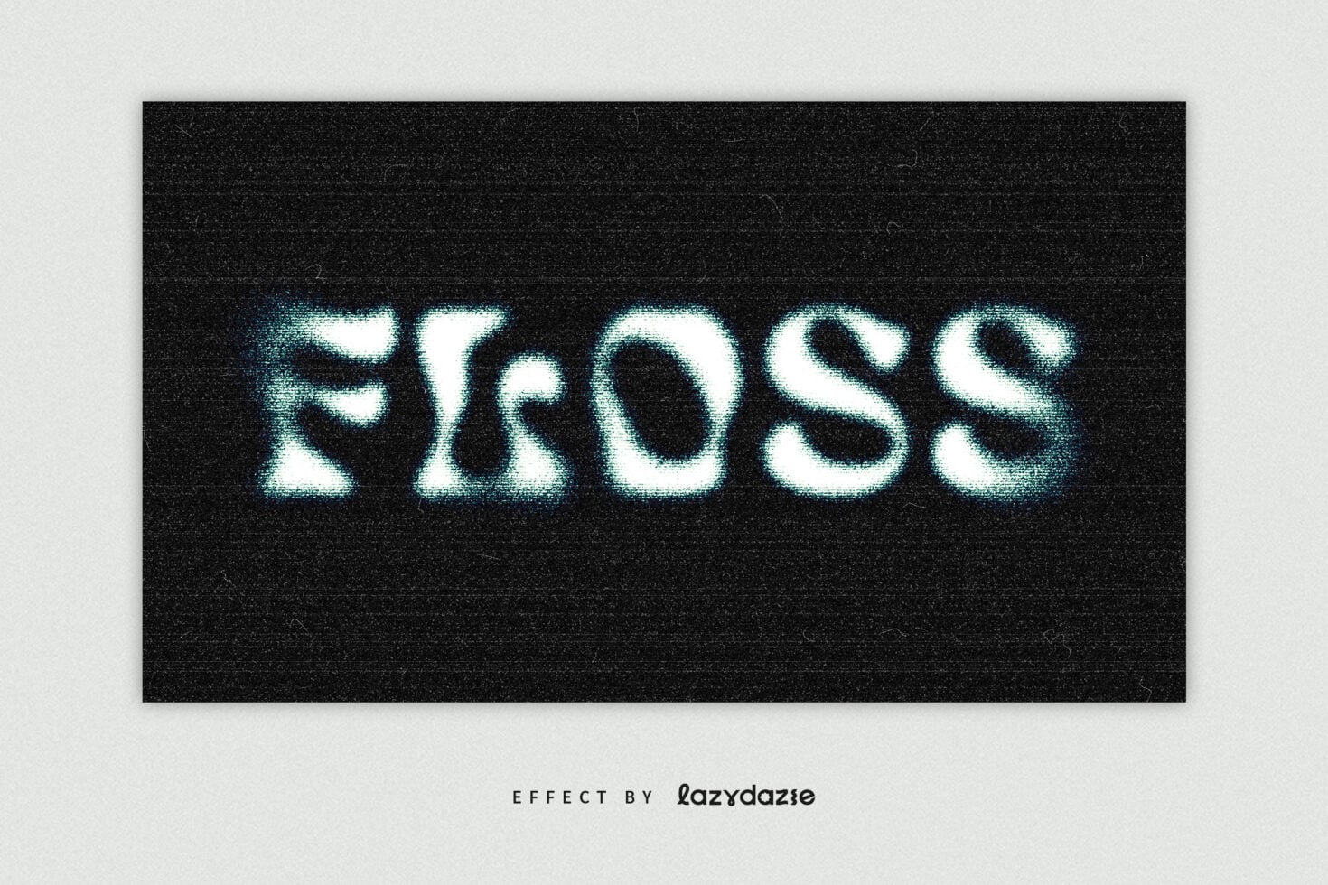 Cyan glowing cross text effect reading CROSS on dark grainy background
