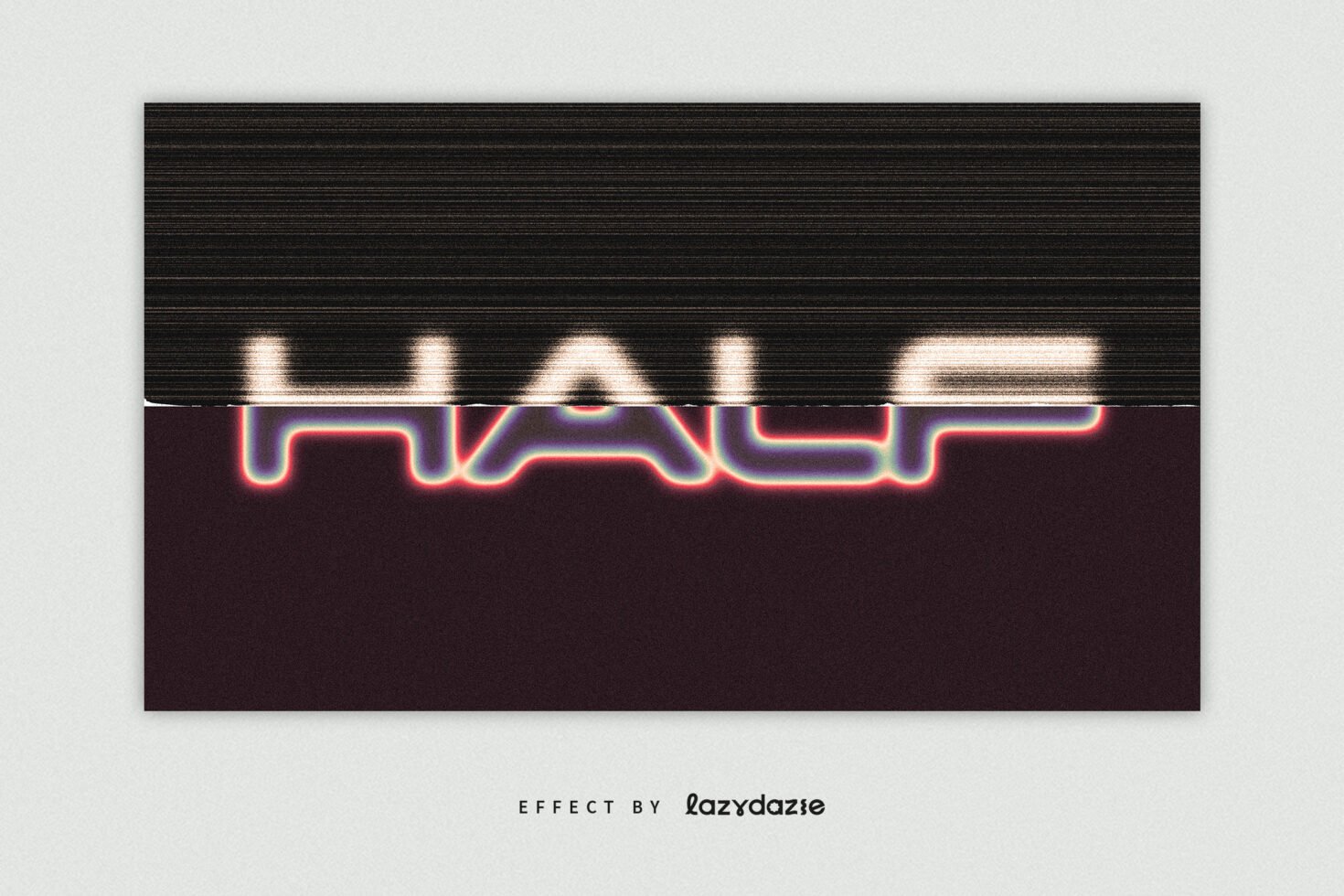 Retro glitch text effect with neon glow on dark background for graphic design assets digital templates typography aesthetics eye-catching visuals