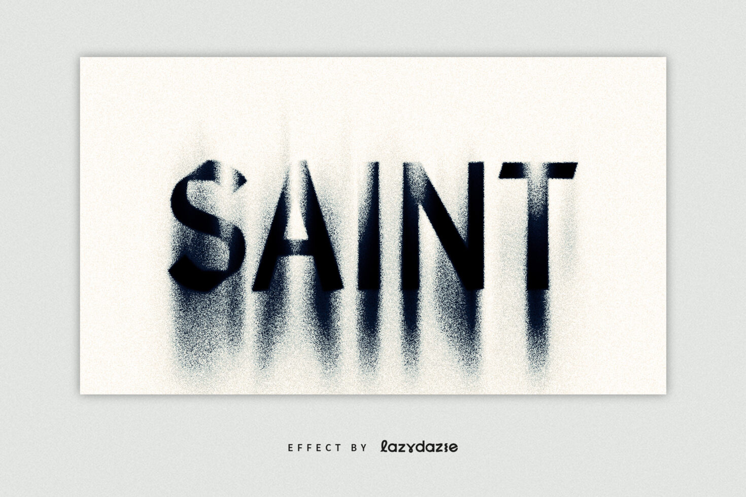 Saint text with blurred shadow effect on light background suitable for graphic designers seeking creative typography templates or digital assets.