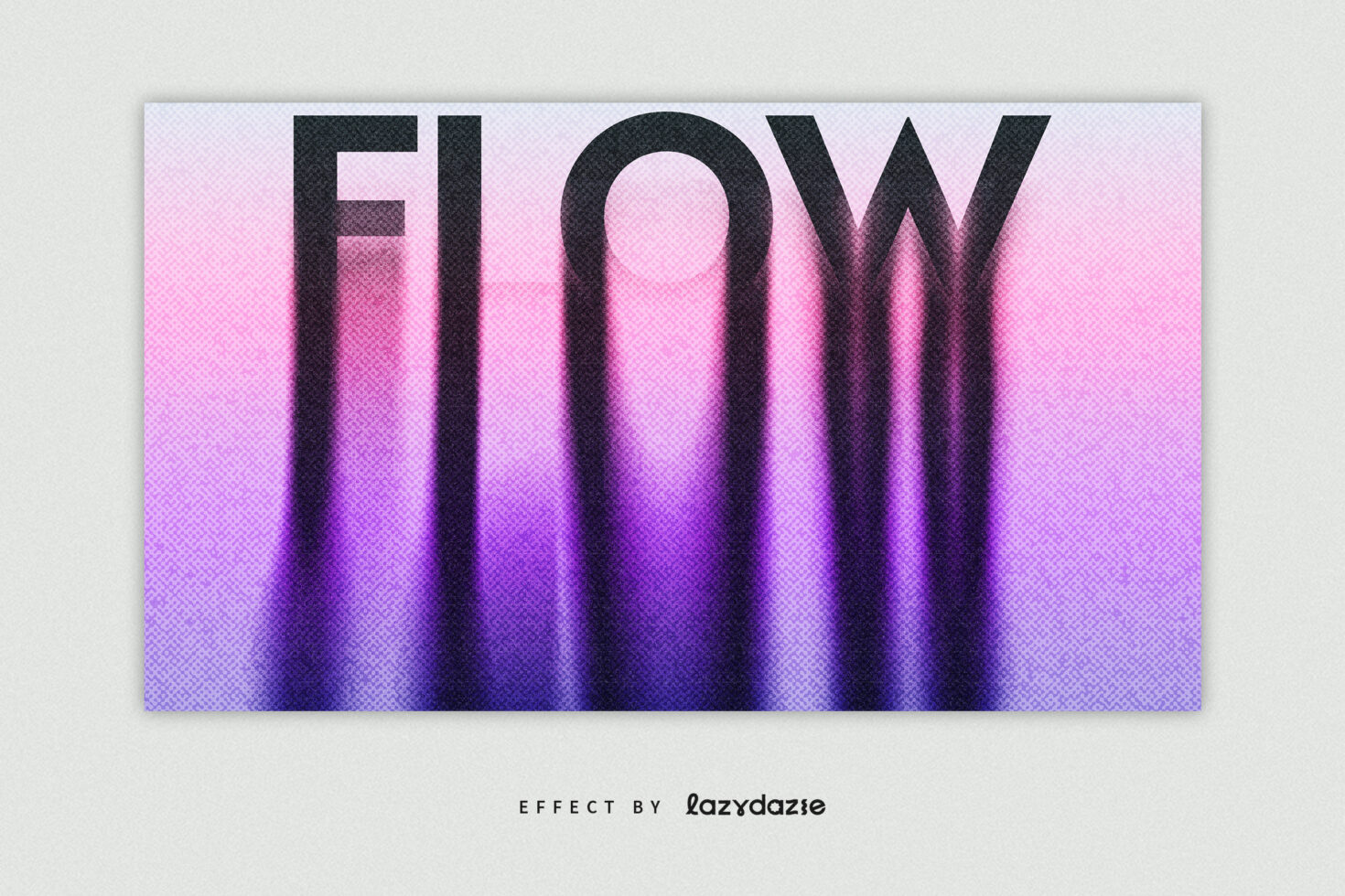 Flow text design effect in gradient pink and purple tones suitable for graphic templates fonts or mockups ideal for creative digital projects.