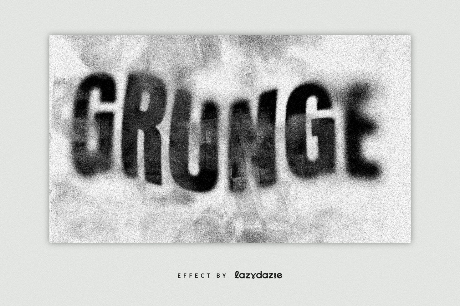 Grunge text effect for designers featuring bold black lettering with a distressed gritty texture ideal for graphics templates and creative projects.
