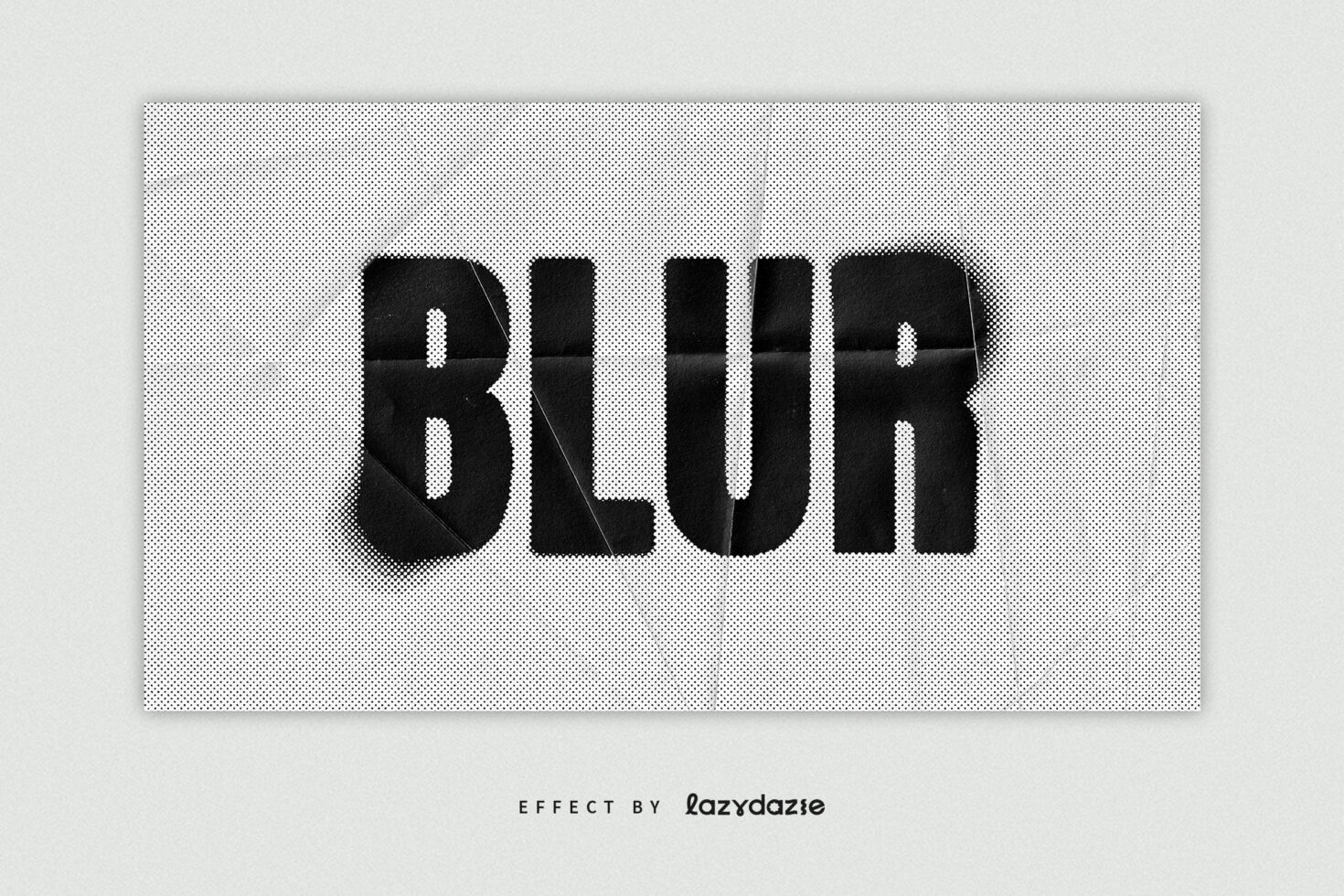 Halftone text effect reading BLUR on a textured background ideal for designers seeking unique graphics, typography, and font styles in digital design.