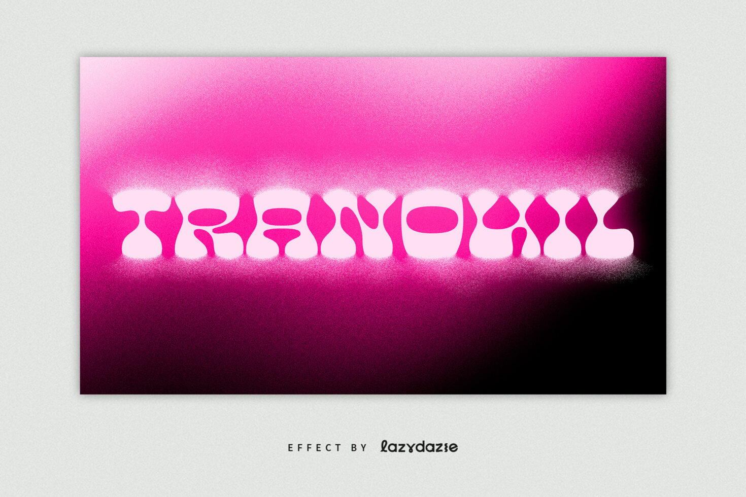 Bright pink glowing text effect with a retro psychedelic style on a dark background ideal for graphic design templates or creative typography projects.