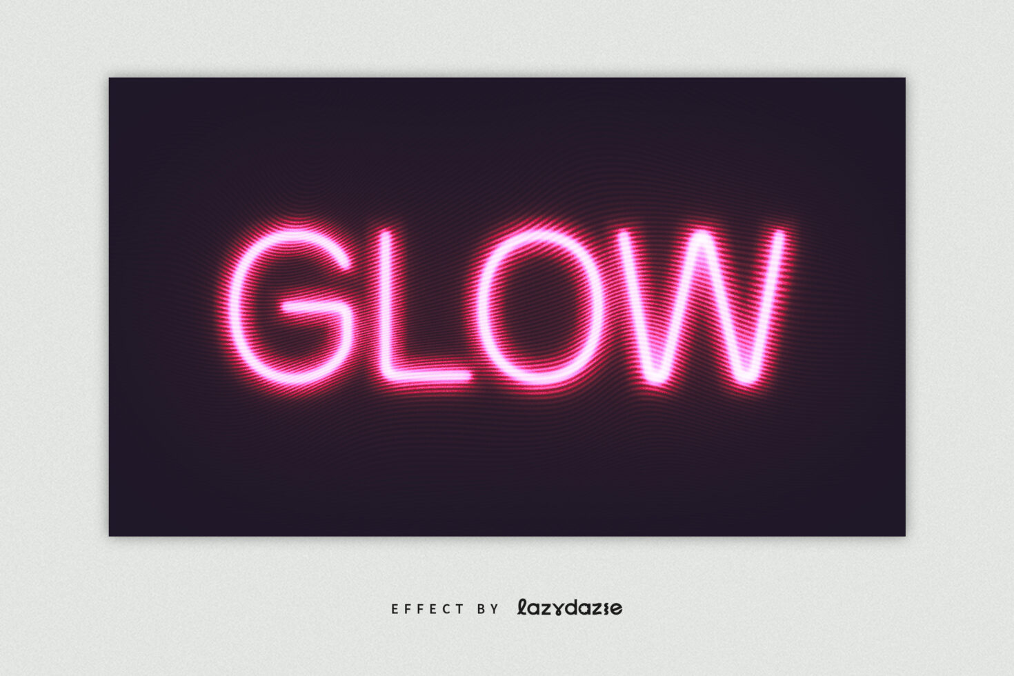 Neon glow text effect in pink on dark background for designers; ideal for graphics, templates, mockups; enhance projects with a vibrant retro look.