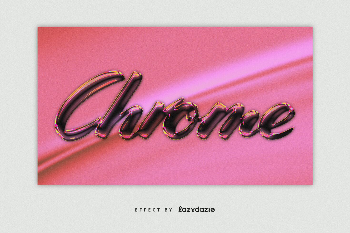 Bold pink chrome text effect on a textured background perfect for designers looking for eye-catching typography, graphics, and templates.