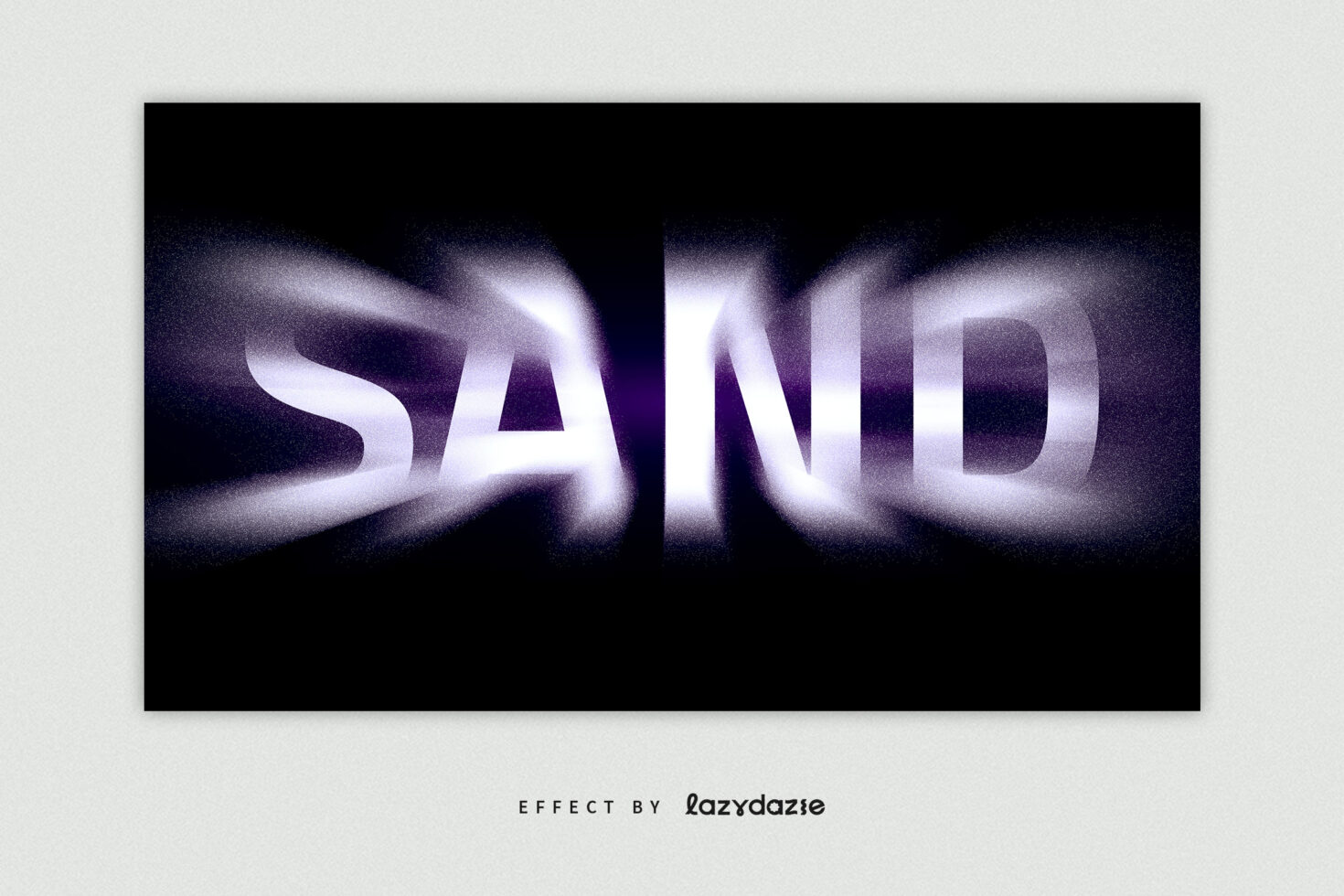 Dynamic blurred text effect displaying the word Sand with motion blur. Ideal for designers seeking eye-catching fonts and text effects in templates.