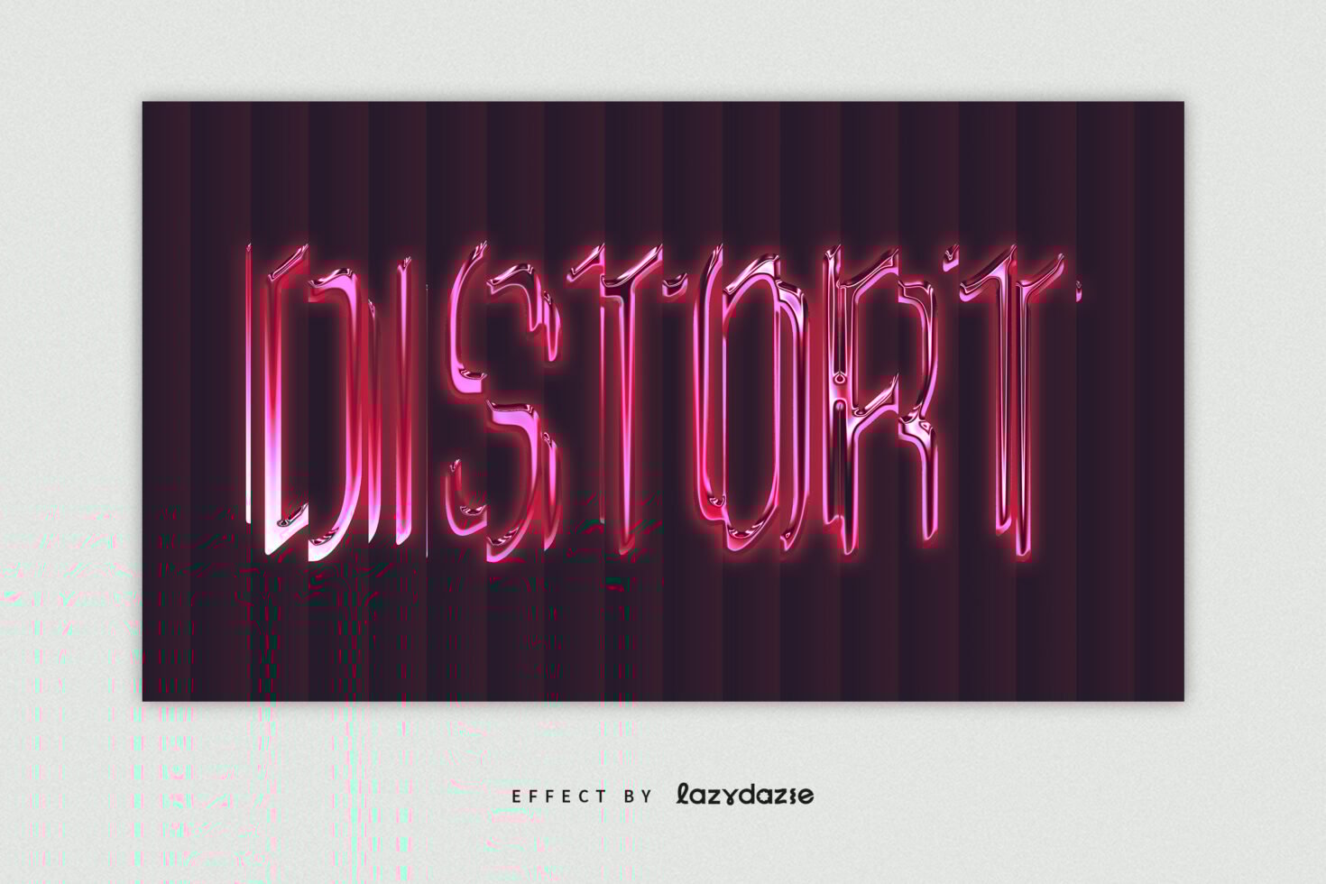 Distorted neon text effect in pink on dark background suitable for graphic design projects, typography, and digital assets for designers.