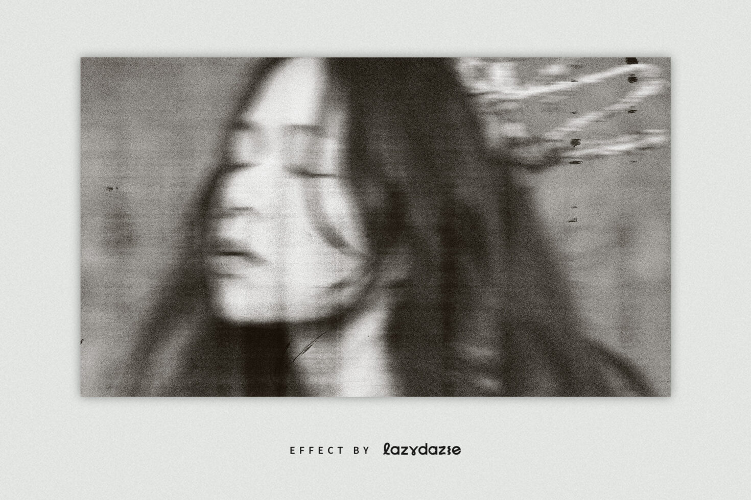 Blurred artistic portrait effect template for designers featuring black and white texture perfect for mockups and digital art graphic projects