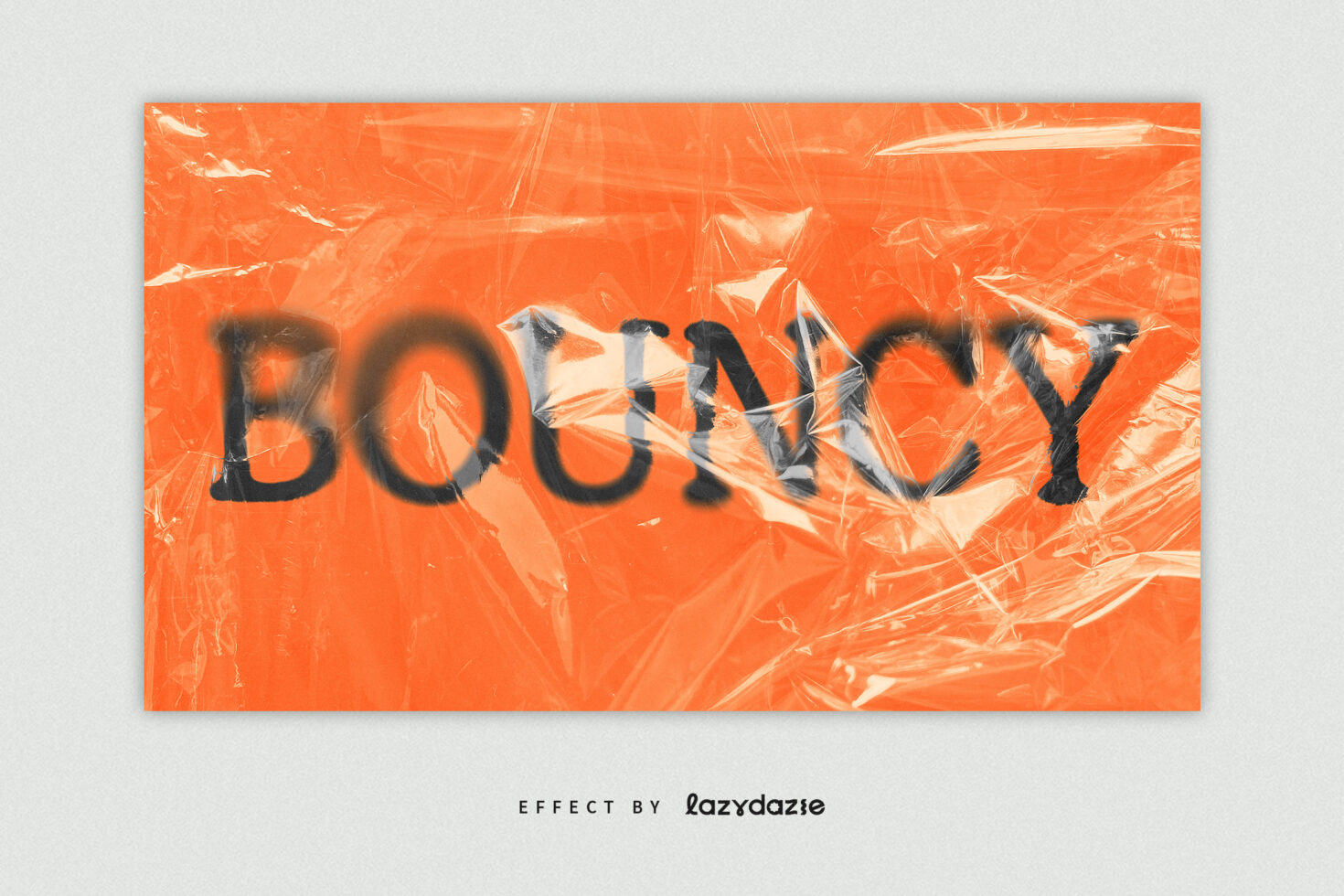 Orange plastic texture overlay with black text effect for graphic design. Creative template for designers. Ideal for mockups and visual projects.