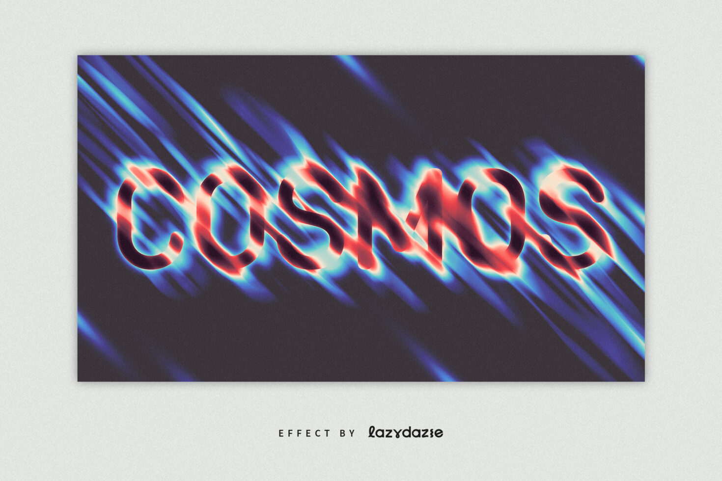 Vibrant abstract typography with cosmic colors and blur effect reading COSMOS. Ideal for designers seeking unique text graphics and creative font effects.