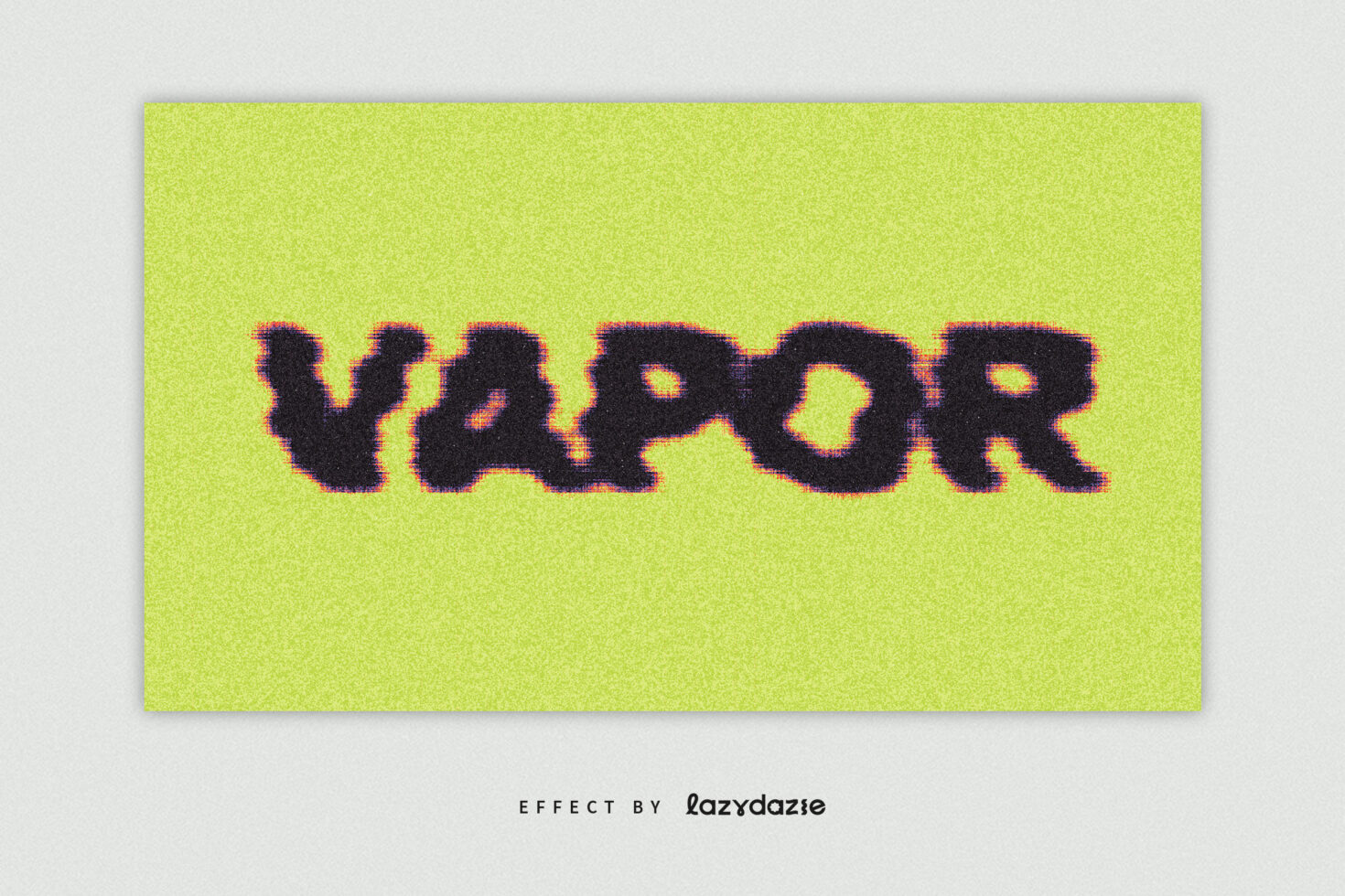 Glitch effect text Vapor on bright lime background for graphic designers 80s retro digital art template typography design asset by lazydazie