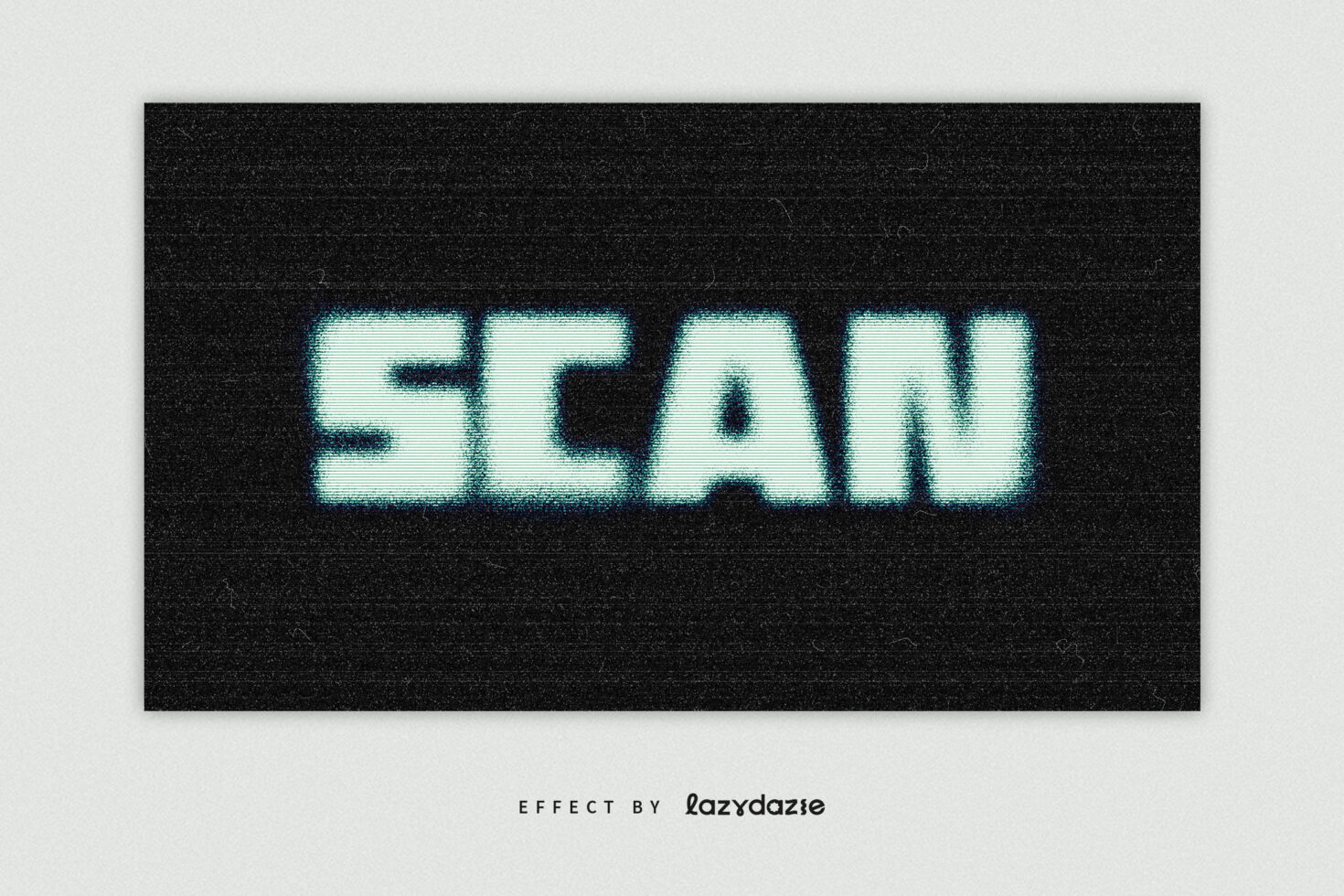 Glitch text effect reading SCAN against a distorted black background, ideal for digital design projects, typography, or creating retro visuals.