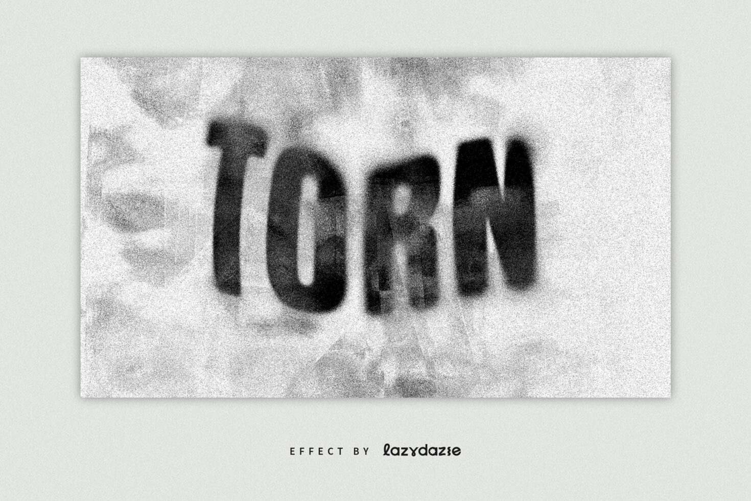 Grunge text effect reading TCRN with blurred edges on textured paper background perfect for templates and graphics adds vintage style to designs.