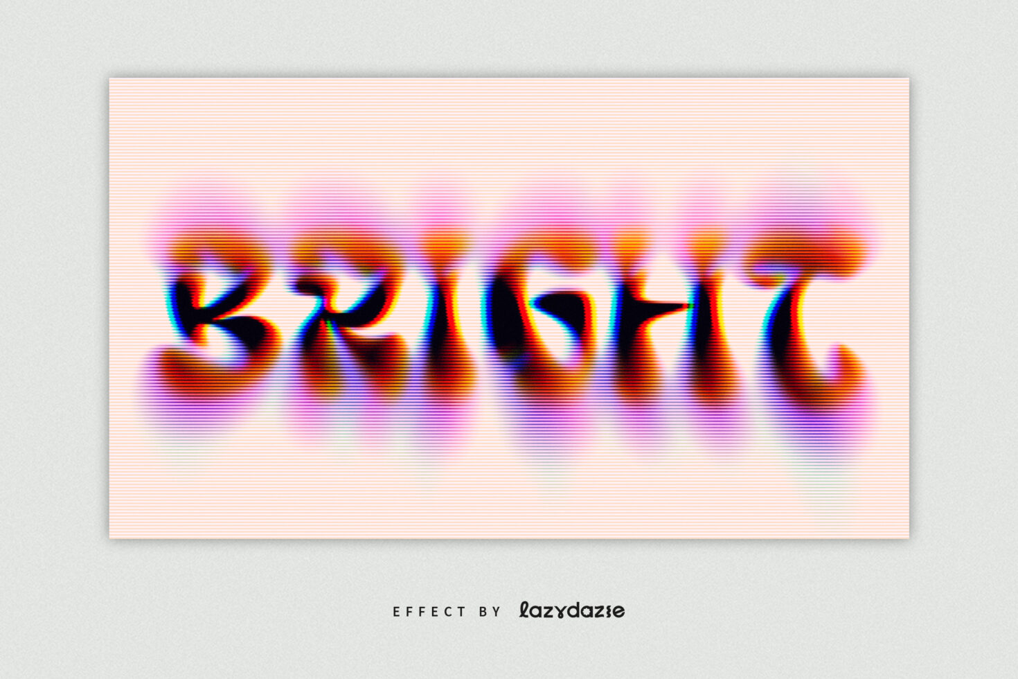 Colorful glitch text effect spelling bright on a beige background ideal for graphic designers and font enthusiasts looking for eye-catching typography designs