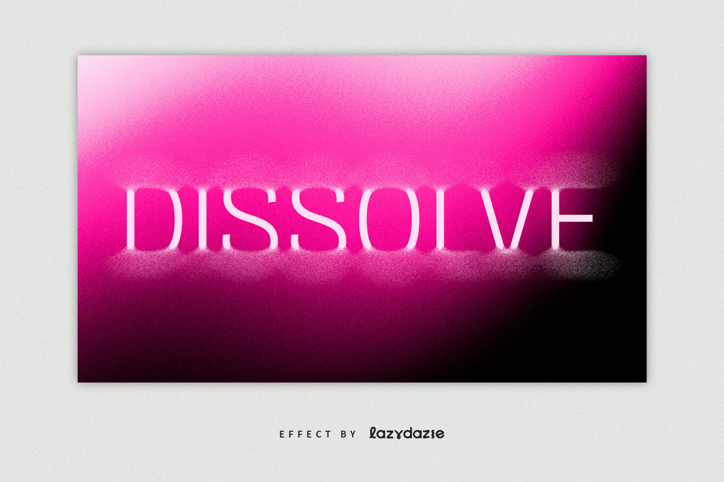 Pink gradient text effect graphic with dissolve style and grainy texture suitable for designers. Enhance visual projects with unique typography effect.