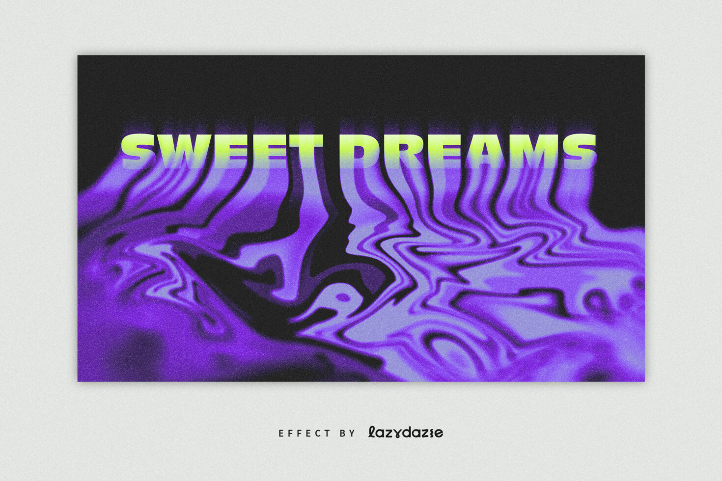 Bold text reading Sweet Dreams with a vibrant wavy purple background effect, ideal for graphic design templates and digital art projects.