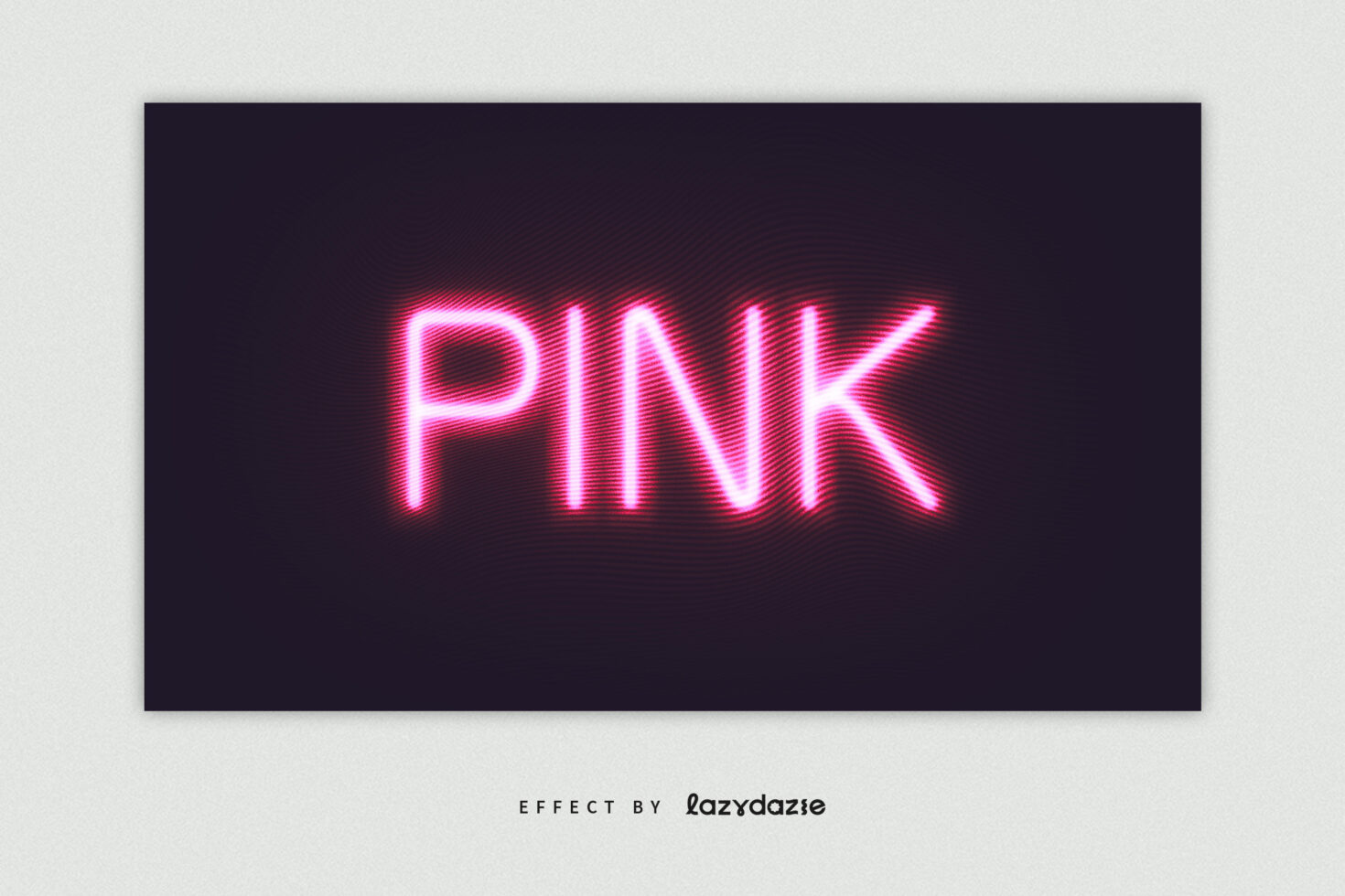 Neon pink text effect reading PINK with a glowing appearance on a dark background perfect for graphic designers templates mockups typography projects.