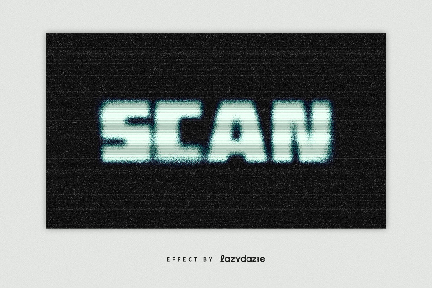 SCAN text in cyan glowing scanline effect against dark grainy backdrop