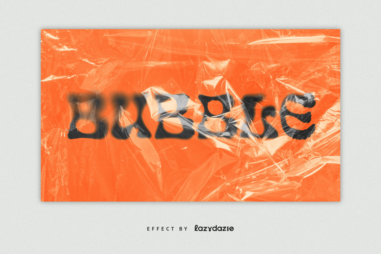Graphic template featuring bold font with bubble wrap texture effect on an orange background ideal for designers looking for unique text effects.