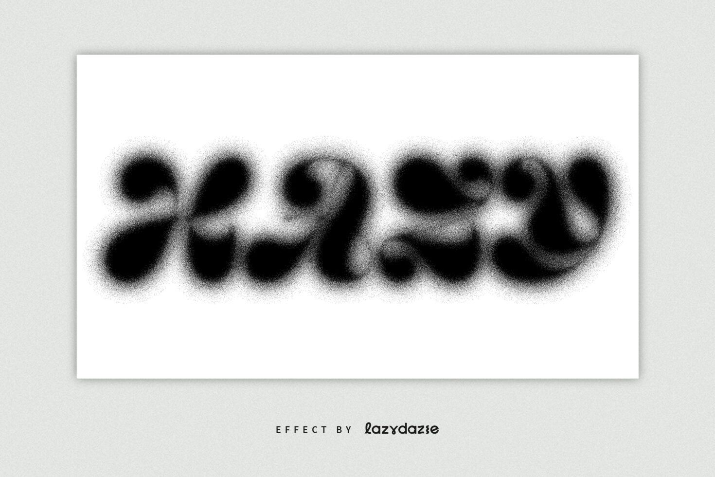Blurred text design effect on white background for digital graphic templates suitable for designers looking for unique typography styles.
