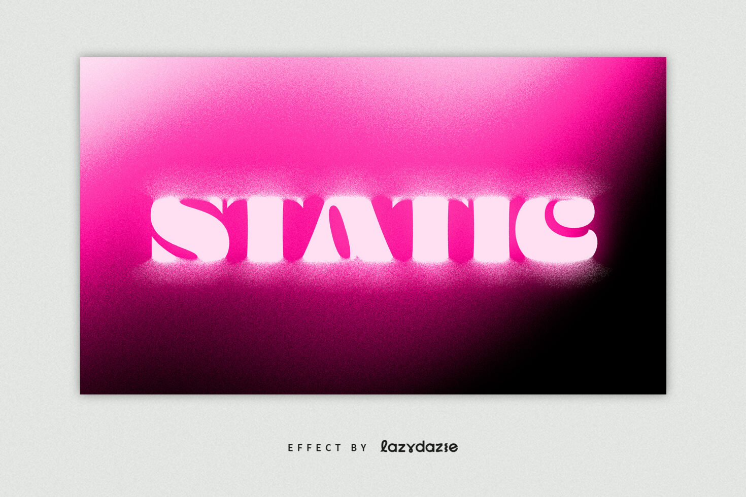 Bright pink static text effect with bold typography on gradient background ideal for graphic design templates digital assets and visual branding.