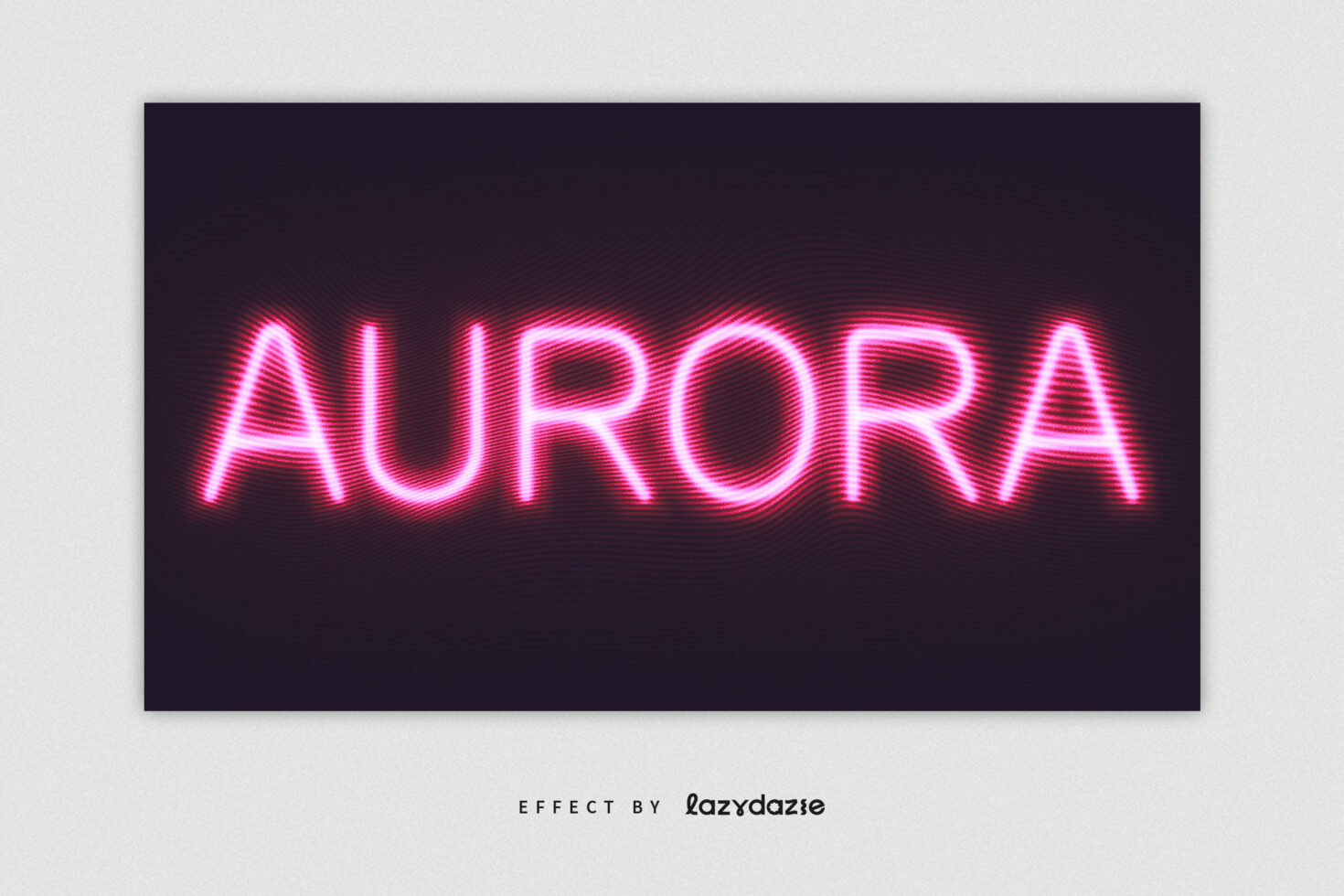 Neon text effect aurora design with pink glowing letters on dark background. Perfect for graphic design templates mockups digital assets designers.