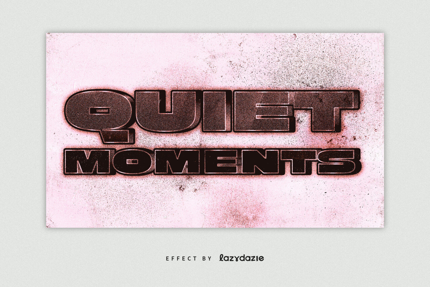 Pink grunge text effect showcasing bold black font on textured background suitable for graphic design templates and creative typography projects.