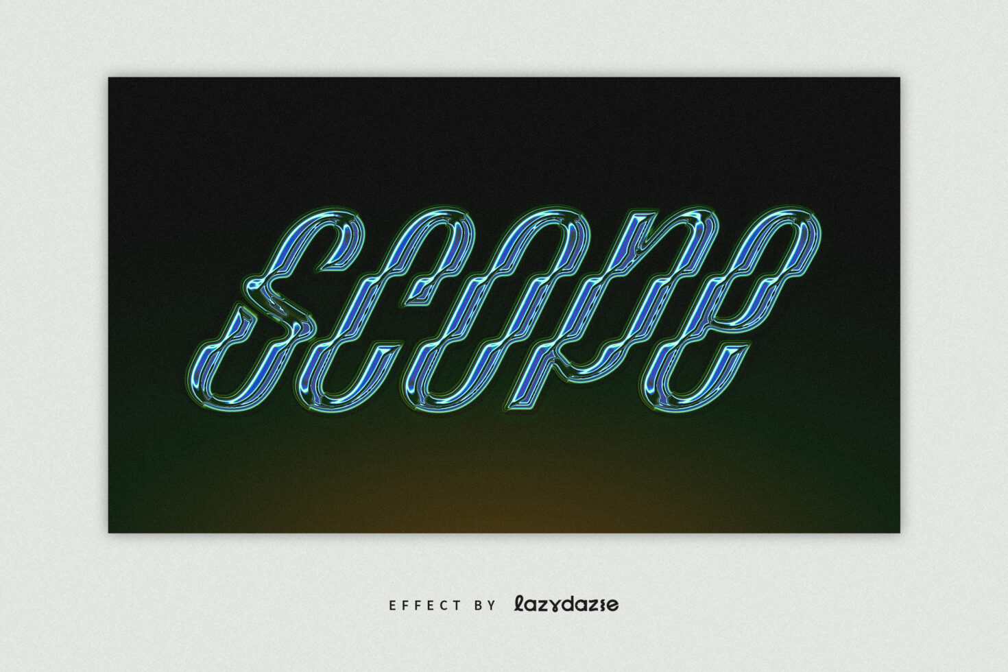 Modern neon text effect spelling Scope in a glowing cursive style. Perfect for designers seeking vibrant typography graphics and font templates.
