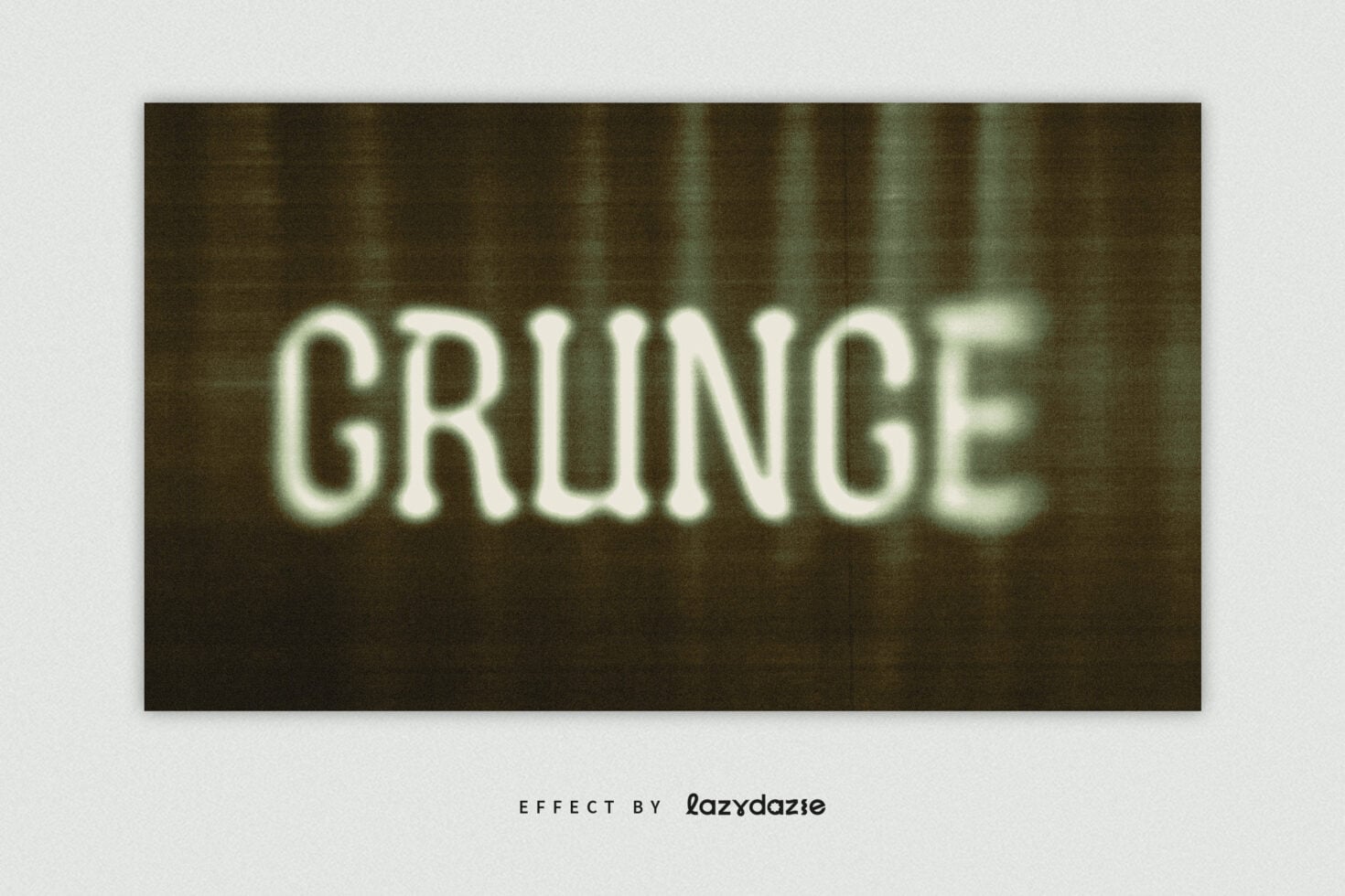 Glowing neon word Grunge on dark textured background with scanlines
