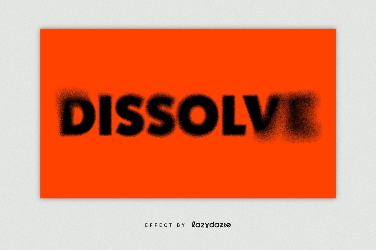 Dissolve text effect on vibrant orange background perfect for graphic design projects typography templates and creative digital assets for designers.