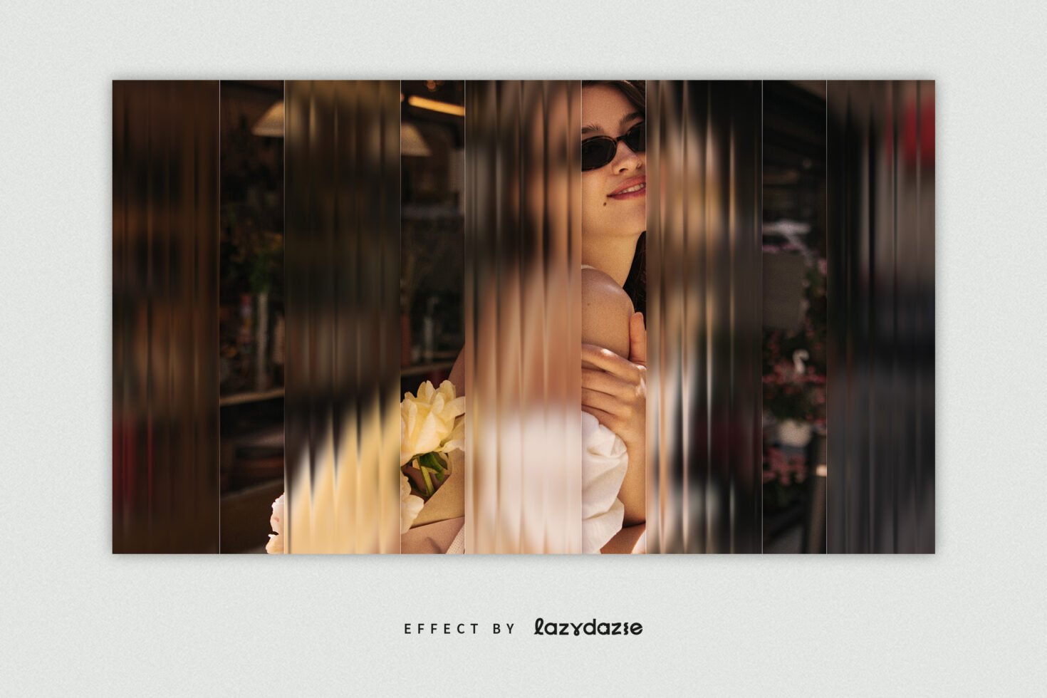 Blurred lines effect on a female portrait with pastel tones perfect for graphic design mockups or templates for designers focusing on modern aesthetics.