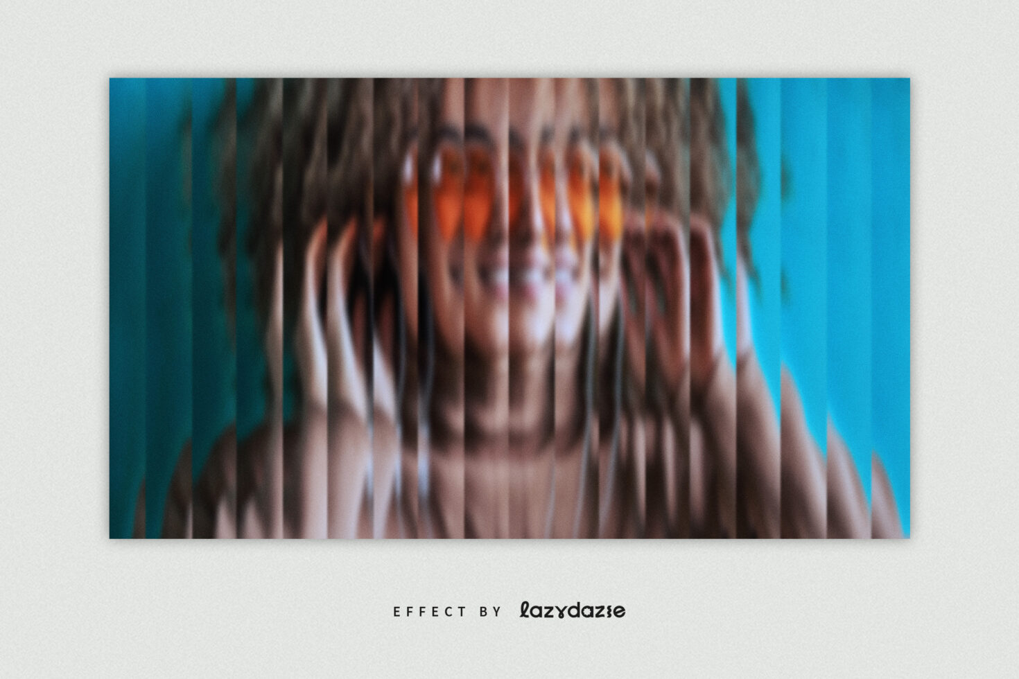 Blurred person with orange glasses creating motion effect. Ideal for graphic design mockups. Digital asset for designers. Unique creative template.