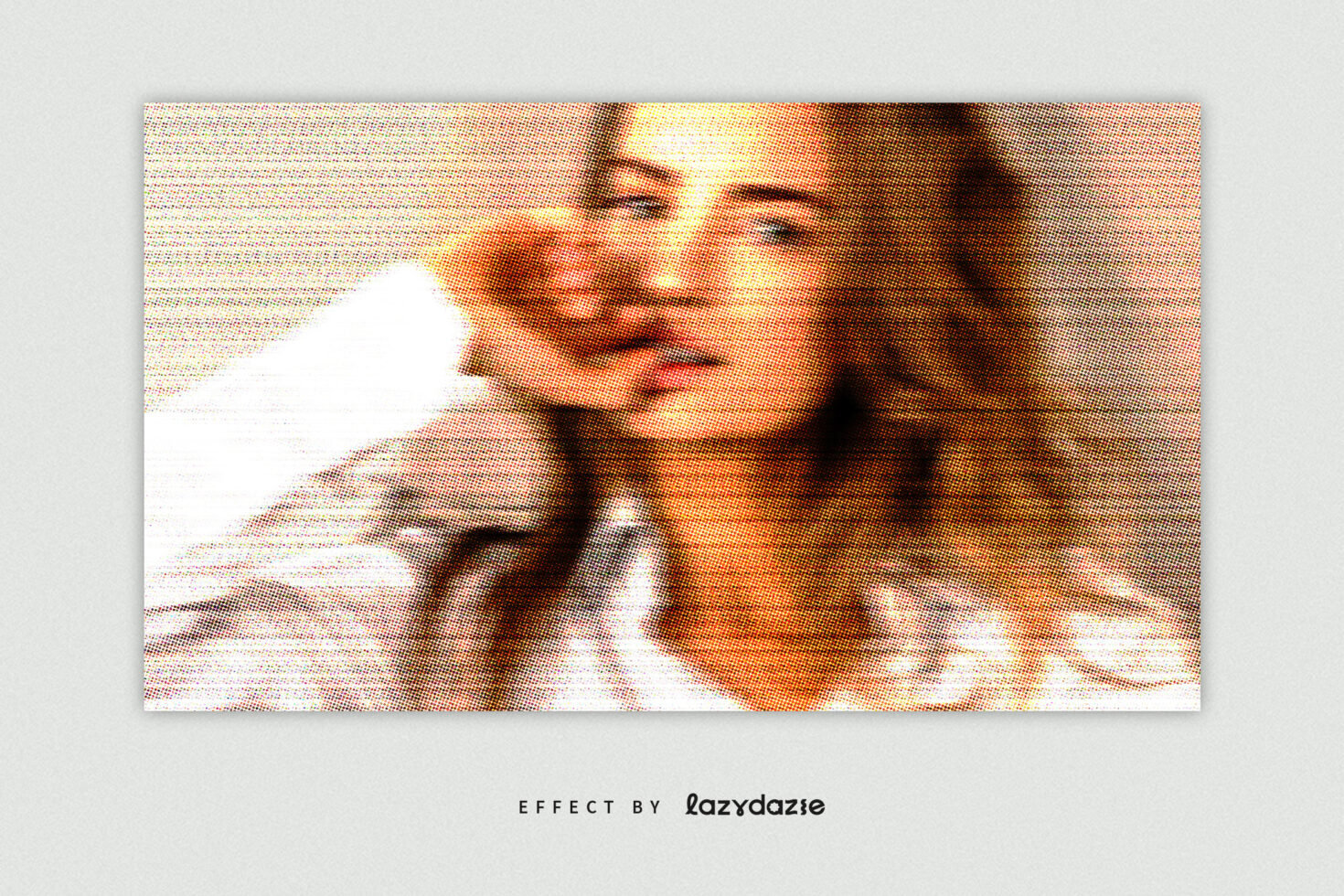 Retro halftone effect on a female portrait suitable for graphic design projects vintage aesthetics and photo editing. Ideal for designers seeking templates.